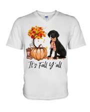 It Is Fall - black Pointer V-Neck T-Shirt tile