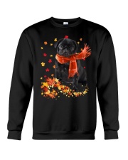 Autumn Leaves Scraf Pug 1 Crewneck Sweatshirt tile