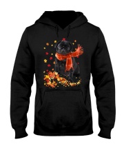 Autumn Leaves Scraf Pug 1 Hooded Sweatshirt front