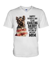 Father Day - Yorkshire Terrier V-Neck T-Shirt tile