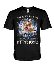 Hate People - Old English Bulldog V-Neck T-Shirt tile
