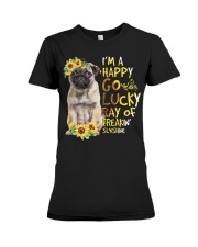 I Am Happy Go Lucky Pug Premium Fit Ladies Tee tile
