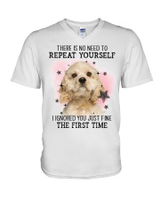 First Time - CREAM American Cocker Spaniel V-Neck T-Shirt tile