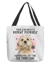 First Time - CREAM American Cocker Spaniel All-Over Tote tile