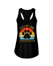 Hold My Drink I Gotta pet this Dog Ladies Flowy Tank tile