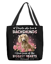 Biggest - CREAM Long Haired Dachshund All-Over Tote tile