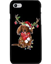 Reindeer - Long Haired Dachshund Phone Case tile