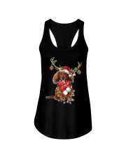 Reindeer - Long Haired Dachshund Ladies Flowy Tank tile