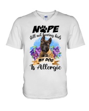 Allergic - Malinois V-Neck T-Shirt tile
