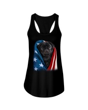 American flag - Pug 2 Ladies Flowy Tank tile