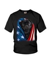 American flag - Pug 2 Youth T-Shirt tile