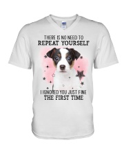 First Time - Jack Russell Terrier 2 V-Neck T-Shirt tile