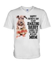 Father Day - Pitbull V-Neck T-Shirt tile