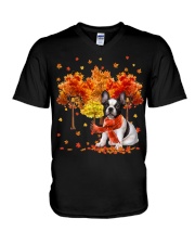 Fall Forest - French Bulldog 2 V-Neck T-Shirt tile