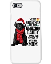 Merry Christmas Daddy Black Labrador Phone Case tile