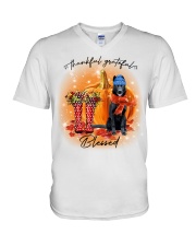 Grateful - BLACK German Shepherd V-Neck T-Shirt tile