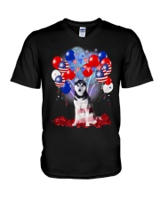 4th July American Balloons - Husky V-Neck T-Shirt tile