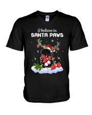 Santa Reindeer - Black Shih Tzu V-Neck T-Shirt tile