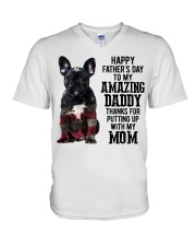 Father Day - French Bulldog V-Neck T-Shirt tile