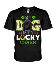 Lucky Charm - BLACK Toy Poodle V-Neck T-Shirt tile