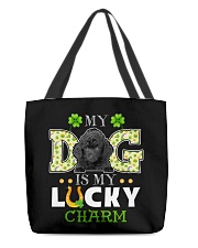 Lucky Charm - BLACK Toy Poodle All-Over Tote tile