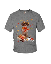 Autumn Leaves RED Schnoodle Youth T-Shirt tile