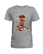 Autumn Leaves RED Schnoodle Ladies T-Shirt tile