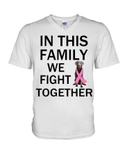 Fight Together - SILVER Labrador V-Neck T-Shirt tile