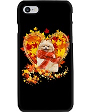 Autumn Leaf - CREAM Pomeranian Phone Case tile