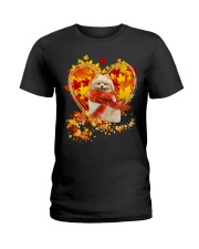 Autumn Leaf - CREAM Pomeranian Ladies T-Shirt tile