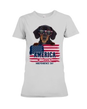 america 4th july - Dachshund Premium Fit Ladies Tee tile
