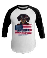 america 4th july - Dachshund Baseball Tee tile