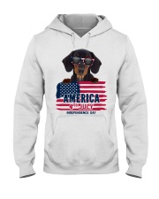 america 4th july - Dachshund Hooded Sweatshirt tile