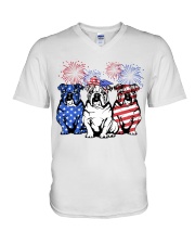 American Firework - Bulldog V-Neck T-Shirt tile