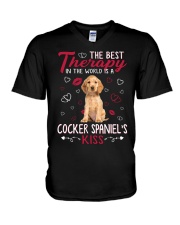 Best Therapy - GOLDEN Cocker Spaniel V-Neck T-Shirt tile