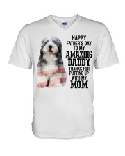 Father Day - Bearded Collie V-Neck T-Shirt tile