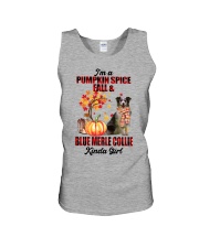 Pumpkin Girl - Blue Merle Collie Unisex Tank tile