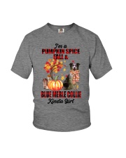 Pumpkin Girl - Blue Merle Collie Youth T-Shirt tile