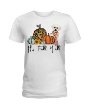 Fall Pumpkin Bichon Frise 2 Ladies T-Shirt tile