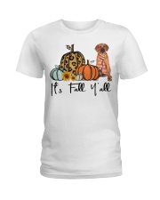 Fall Pumpkin Rhodesian Ridgeback Ladies T-Shirt tile