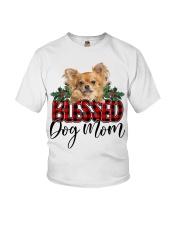 Blessed Dog Mom - Long-haired Tan Chihuahua Youth T-Shirt tile