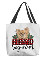 Blessed Dog Mom - Long-haired Tan Chihuahua All-Over Tote tile
