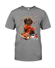 Autumn Leaves CHOCOLATE Labrador Premium Fit Mens Tee tile