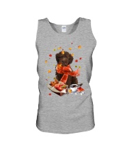 Autumn Leaves CHOCOLATE Labrador Unisex Tank tile