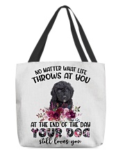 At The End - BLACK Goldendoodle All-Over Tote tile