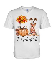 It is Fall - Jack Russell Terrier V-Neck T-Shirt tile