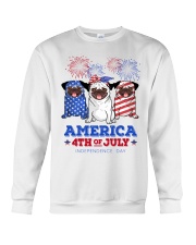 American Independence Day Pug Crewneck Sweatshirt tile