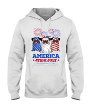 American Independence Day Pug Hooded Sweatshirt tile