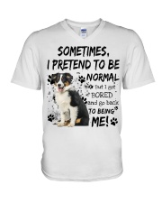 Sometimes - Australian Shepherd 2 V-Neck T-Shirt tile