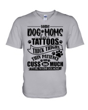 Dog Mom and Tattoos V-Neck T-Shirt tile